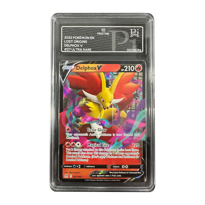 Fennexis V Pi 10 Pristine Pokémon Slab LOR 027 Englisch